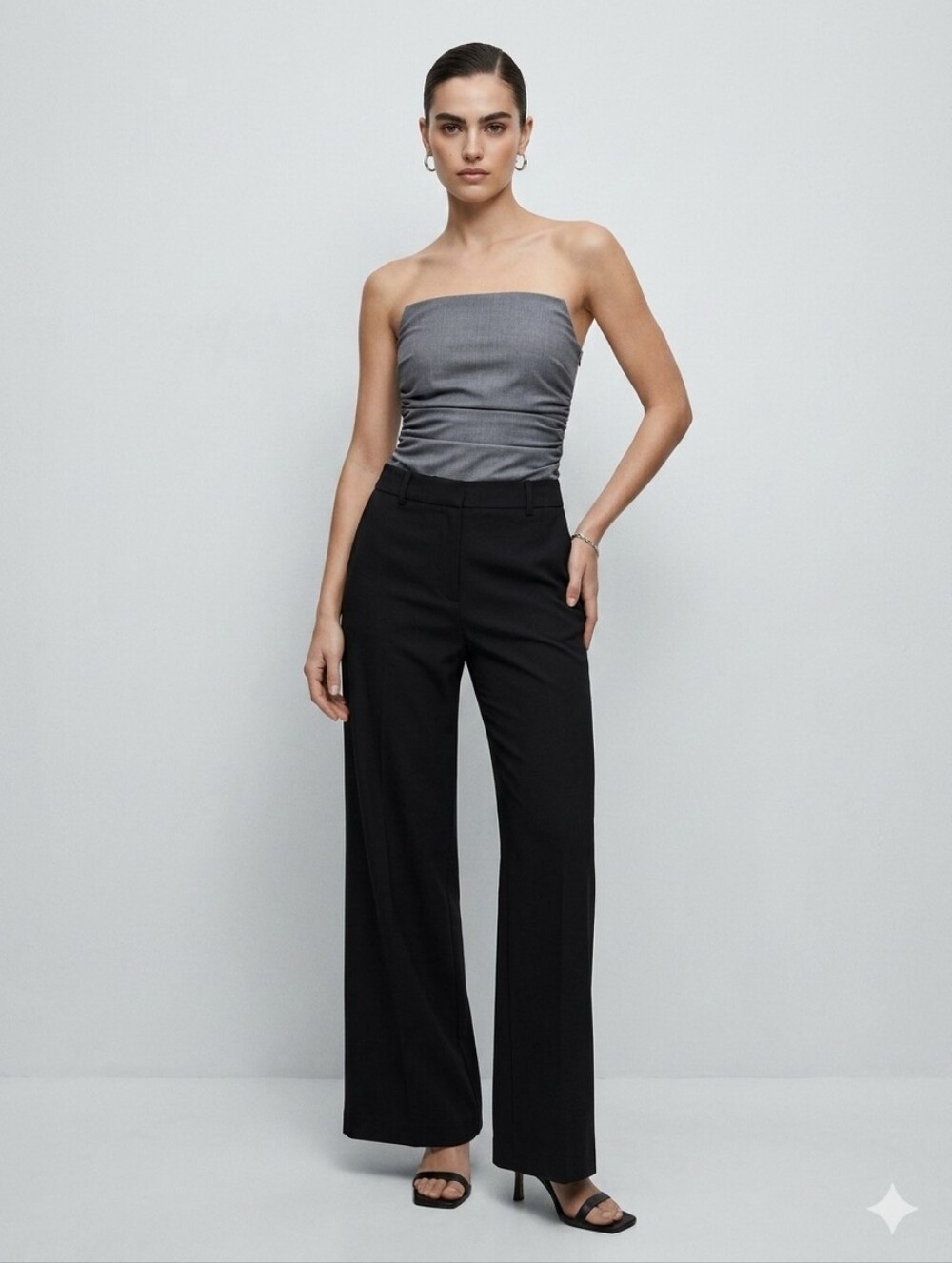 Zara Gray Strapless Tube Top Bodysuit
